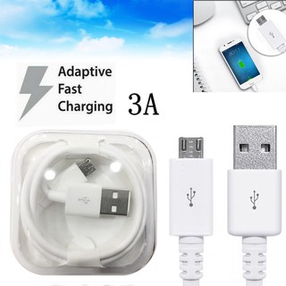 White 3A Micro USB Charging Cable Lead For Samsung Galaxy S6 Edge S5 Core Prime