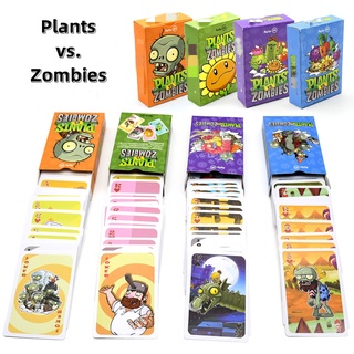 ของเล่นการ์ดเกม Plants vs Zombies Garden Wars Alien World Cherry Peashooter Snow Pea 55 ชิ้น