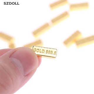 [cxSZDOLL]  10pcs/set 1:12 Dollhouse Miniature Gold Bars Coin Model Doll House Decor Toys  DOM