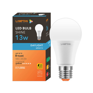 ราคาพิเศษ!! หลอดไฟ LED 13 วัตต์ Daylight LAMPTAN รุ่น SHINE E27 Light Bulbs