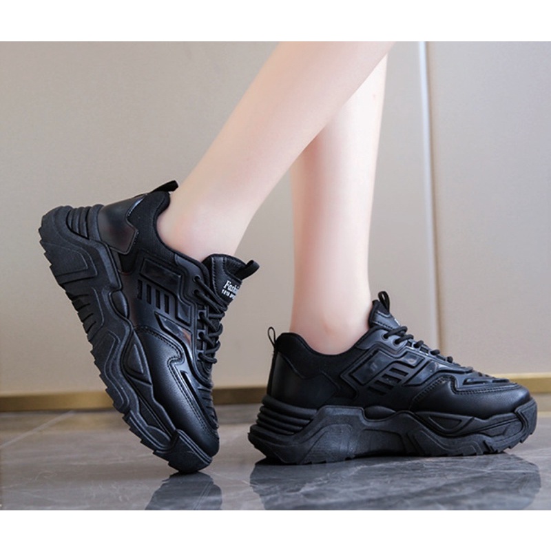 marian.shop 🍑รุ่นใหม่ล่าสุด🍑 รองเท้าผ้าใบ เสริมส้นสูง สไตล์เกาหลี NO.A0357 สีน้ำตาล  สีดำ สีขาว พร้อมส่ง - รูปที่ 3