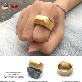 แหวนทองด้านนูน สแตนเลสแท้ stainless 316l ring แหวนแฟชั่น แหวนผู้ชาย แหวนสแตนเลส originallution