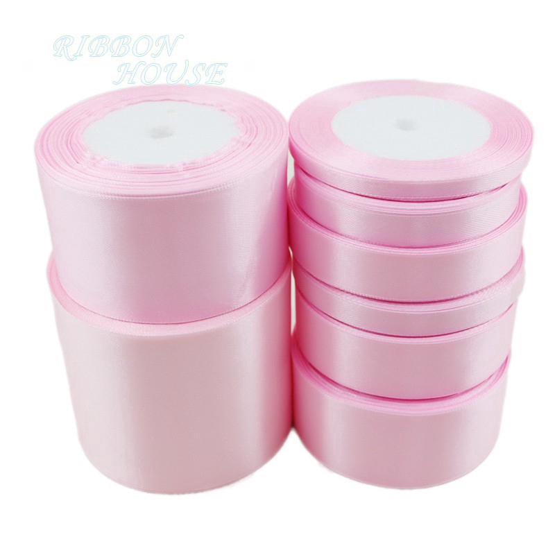 (22 ม / ม้วน) ริบบิ้นริบบิ้นวันพีซสีชมพูขายส่งของขวัญตกแต่งงานแต่งงานคริสต์มาสบรรจุ