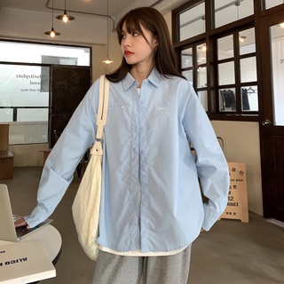 Suxi เสื้อแขนยาวปักลายทรงหลวมสไตล์เกาหลีสําหรับผู้หญิง