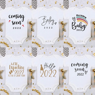 ชุดบอดี้สูท แขนสั้น ลาย Baby Coming Soon สําหรับเด็กผู้ชาย และเด็กผู้หญิง