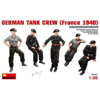 โมเดลฟิกเกอร์ทหาร MiniArt 1/35 MI35191 German Tank Crew (France 1940)