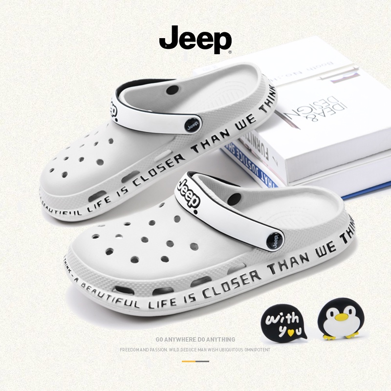 JEEP รองเท้าแตะ  รองเท้าหัวโต  เวลาว่าง  ผู้ชาย    jeep shoes