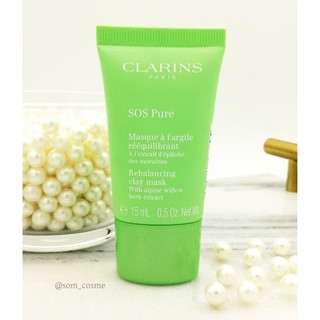 มาส์ก สำหรับผิวมันเป็นสิวง่าย Clarins SOS Pure Rebalancing Clay Mask 15 ml.