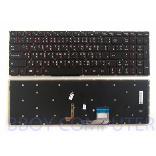 LENOVO Keyboard คีย์บอร์ด LENOVO Y5070 Y50-70 มี Backlite อังกฤษ​ +  Sticker​ ไทย