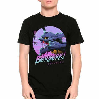 tshirtเสื้อยืดคอกลมฤดูร้อนเสื้อยืดลําลอง แขนสั้น พิมพ์ลายอนิเมะ Berserk Evangelion Eva-01 Neon Genesis สไตล์วินเทจ สําหร