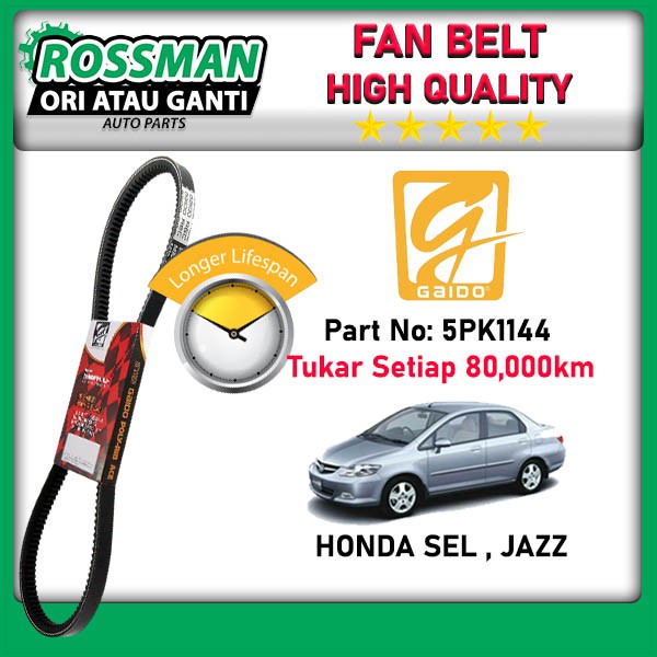 HONDA SEL , JAZZ PREMIUM GAIDO FAN BELT - 5PK1144