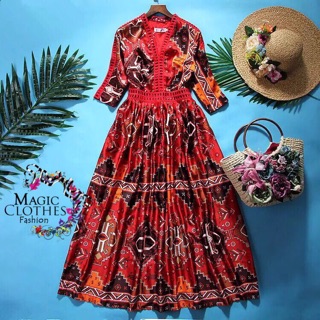 neck Bohemian style dress...