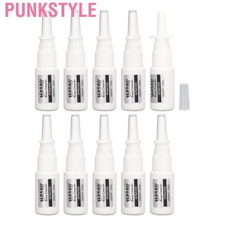 Punkstyle 10Pcs Nasal Spray Bottle 20ml Plastic Pump Odorless Portable Durable For Saline