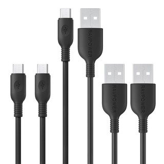 Set of 3 RAVPower Micro USB Charging Cable สีดำ