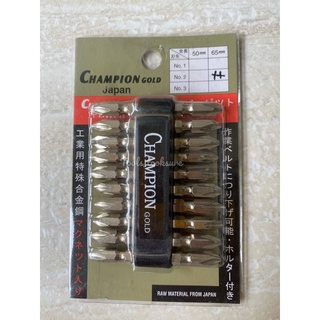 ดอกไขควงลม ++ Champion Gold Japan 1ชุด/10ดอก