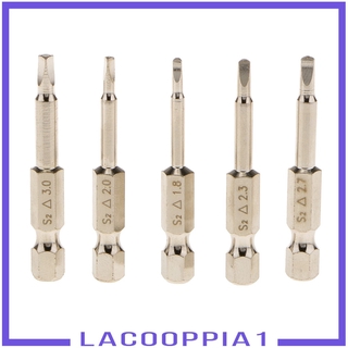 ( Lacoopia1 ) 5 ชิ้นชุดอุปกรณ์ไขควงหัวสามเหลี่ยม S 2 Steel 1 / 4 " Hex Shank