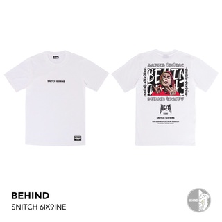 HOT SALINGเสื้อยืดผ้าฝ้ายBEHIND CLOTHING เสื้อยืดลาย “SNITCH 6IX9INE” oversize SML S-5XL