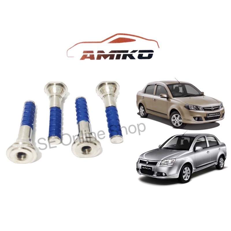 AMIKO Front Caliper Pin Proton Saga BLM FLX Savvy Front Brake Caliper Bolt Pin Set (4 ชิ้น) Saga BLM