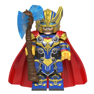 ฟิกเกอร์ Heroes Thor with Poleaxe Minifigures Love and Thunder Block ของเล่นสําหรับเด็ก