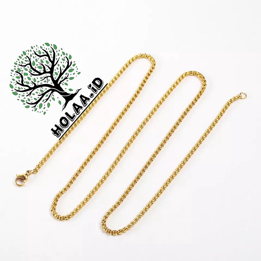 สร้อยคอโซ่ไทเทเนียม Rolo สแตนเลส 316l