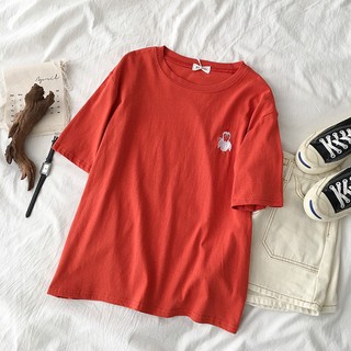 happy go ( 066) เสื้อยืดแฟชั่นเกาหลีแขนสั้นผู้หญิงน่ารัก