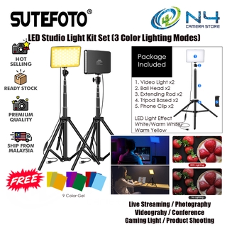 Sutefoto T132 ชุดไฟสตูดิโอ LED USB สําหรับถ่ายภาพผลิตภัณฑ์ ถ่ายทอดสด ไฟเล่นเกม ประชุมทางไกล