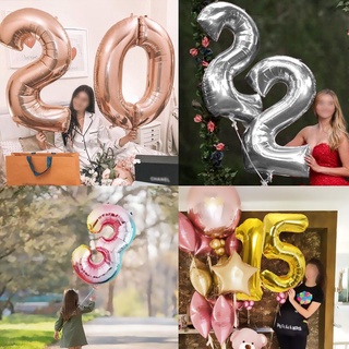 32inch Gold Silver Blue Pink 0-9 Numbers Foil Balloon For Party  Birthday Anniversary Decoration