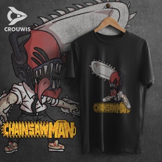 Daily-T เสื้อยืดแขนสั้น ผ้าฝ้าย พิมพ์ลายอนิเมะ chainsaw man denji chibi chainsawman 24s 30s สําหรับผู้ชาย