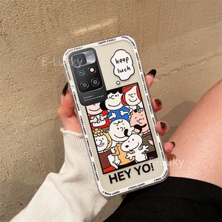 เคสโทรศัพท์ POCO M4 Pro 5G  2021 Tiktok Ins Cartoon เคส Xiaomi Poco M4Pro Cute Dogs Family Transparent White Frame Cover Shockproof Couple Case