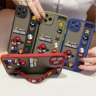 Compatible With Samsung Galaxy S23 S22 Plus Ultra S22+ 5G เคสซัมซุง สำหรับ Wrist Strap Super Mario Game เคส เคสโทรศัพท์ เคสมือถือ เคสนิ่ม เคสซิลิโคน