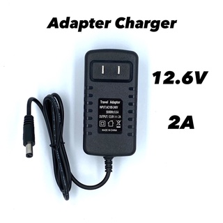 12.6 V 2A ที่ชาร์จ adapter Charger  แบตเตอรี่ลิเทียม 12.6 V 2A มีไฟ LED 5.5x2.1 มม