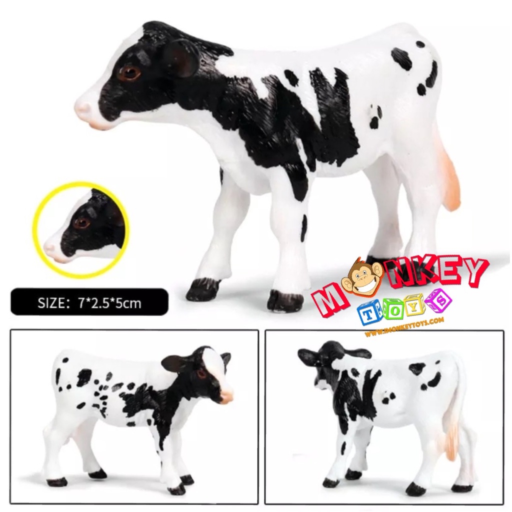 Monkey Toys - โมเดลสัตว์ Cow วัว นม ขาวดำ พ่อแม่ลูก ชุด 4 ตัว (จากหาดใหญ่) - รูปที่ 4