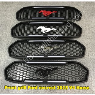 กระจังหน้า Ford Everest 2015 2016 2017 V4 Logo ม้า LED Bar