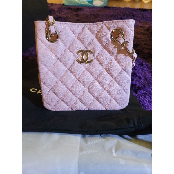 Chanel bucket bag 22B สีชมพู ของแท้ 💯