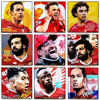 รูปภาพ Liverpool ลิเวอร์พูล​ หง​ส์แดง​ #YNWA Klopp Salah ซาลาห์ มาเน่ รูปภาพ​ติด​ผนัง​ pop art ฟุตบอล​ กรอบรูป​​