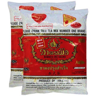 ChaTraMue Instant Tea ชาตรามือ ชาผงปรุงสำเร็จฉลากสีแดง 400กรัม ถุง (2แพค)