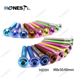 Honesti22 GR5 titanium alloy inner plum  M8X50/60mm UFO head bolts Anodized plated forged calliper Screw Boleh didapati dalam 9 warna.