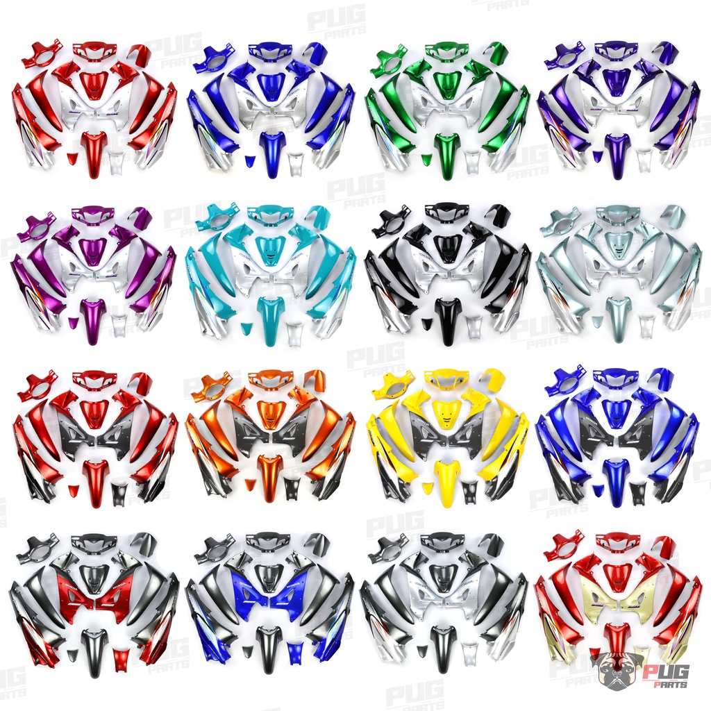 PUGParts ชุดสีwave125S หัวแหลม ชุดสีเวฟ125S หน้าแหลม (ชุด13ชิ้น) [สีทูโทน] กุญแจกลม/กุญแจนิรภัย(กุญแจเล็ก/ใหญ่)