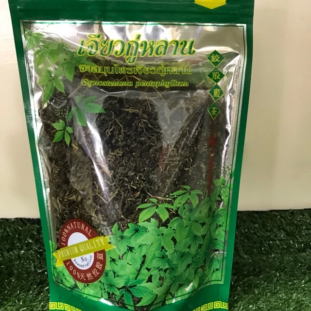 N18ชาเจียวกู่หลาน(绞股蓝茶)ขนาด 100g เป็นชาที่คนส่วนใหญ่นิยมดื่มกัน ชามีกลิ่นหอม ชุ่มคอ และยังมีประโยชน์ต่อสุขภาพอีกมากมาย