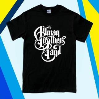 เสื้อยืดผ้าฝ้ายCOTTON เสื้อยืด พิมพ์ลาย The Allman Brothers Rock Band Legend สีดํา สีขาว สําหรับผู้ชาย ไซซ์ S - 2XlS-5XL