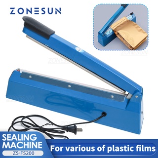 Zonesun ZS-FS200 เครื่องซีลถุงพลาสติก ระบบกระตุ้นด้วยมือ เครื่องซีลถุงพลาสติก เครื่องซีลความร้อน