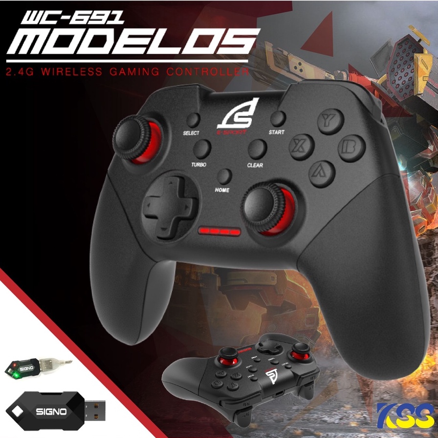 ✨🛒ส่งเร็ว🚀 SIGNO E-Sport 2.4G Wireless Gaming Controller รุ่น MODELOS WC-691 (จอยเกมส์) รับประกันสิน