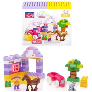 ตัวต่อเสริมสร้างจินตนาการ Mega Bloks Building Blocks Pretty Pony Stable ชุดเรียนรู้สัตว์ในฟาร์ม