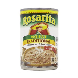 Rosarita No Fat Refried Bean 16 Oz  โรซาริต้าถั่วอบแห้งไร้ไขมัน 16 ออนซ์