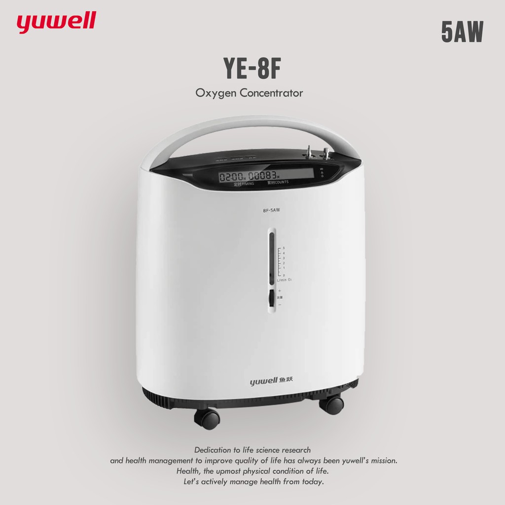 (รับประกัน 1 ปี) Yuwell YE-8F 5AW เครื่องผลิตออกซิเจน ขนาด 5 ลิตร Oxygen Concentrator