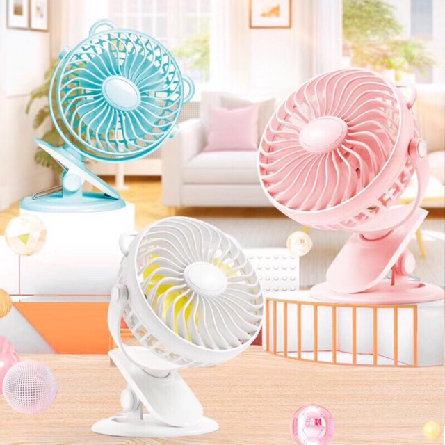พัดลม USB Mini fan พัดลมตั้งโต๊ะ พัดลมหนีบ ชาร์ตเก็บแบตได้ ปรับได้ 3 ระดับ