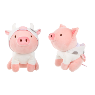 MINISO ตุ๊กตา ของเล่น ตุ๊กตาน้องหมู ตุ๊กตานั่งสวมฮู๊ต ของขวัญเด็ก Hoody Piglet Plush toy ตุ๊กตาของขวัญ