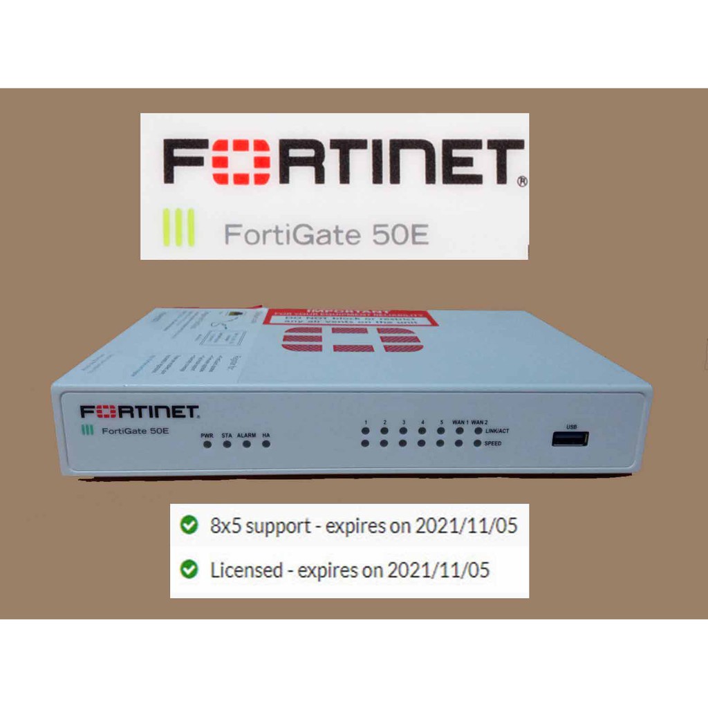 Fortinet FortiGate 50E MA 5/Nov/2021 Firewall 2.5 Gbps ราคา 9200 บาท มือสอง