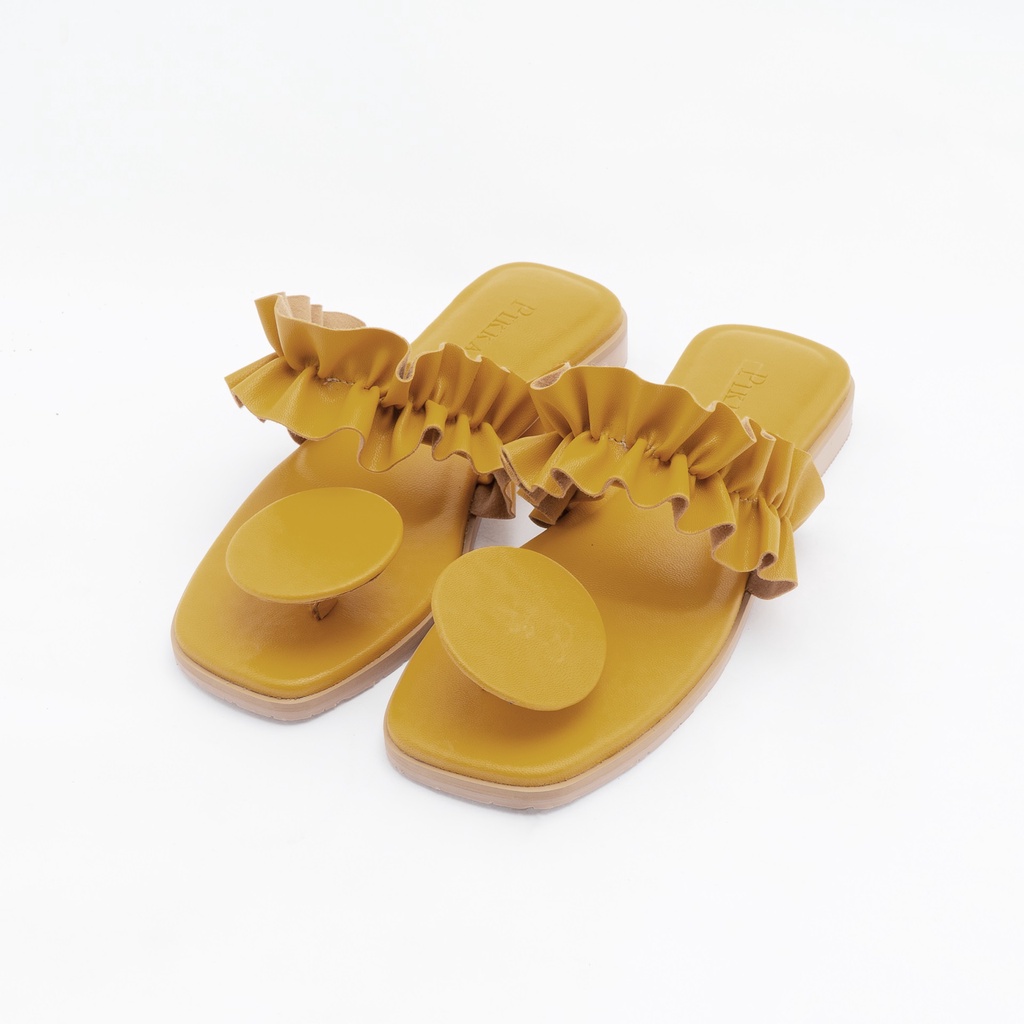 Pikka - OLAYA MUSTARD - WOMEN& 39;S FLAT SANDALS