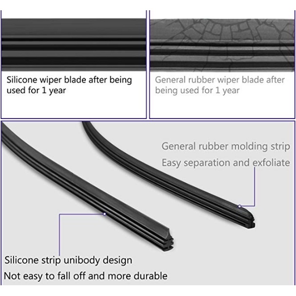 [PREMIUM] BMW X5 2013 - 2018 (F15,F85) ใบปัดน้ําฝน WipeOut HYBRID NANODRY SILICONE (ชุดหน้า) - รูปที่ 4